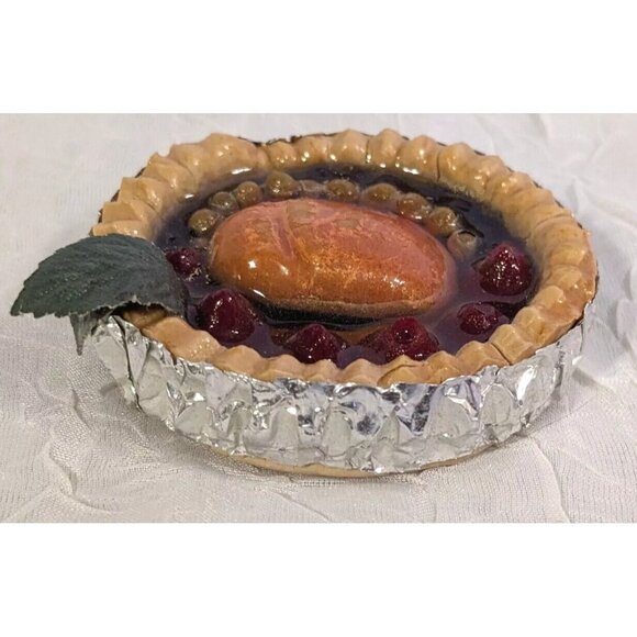Realistic Faux Food Pie Magnet Refrigerator Fridge Resin Cherry Fruit Kitsch Vtg - Picture 8 of 16